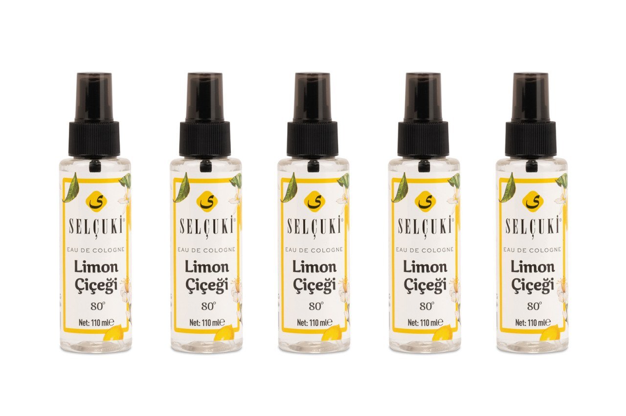 SELÇUKİ 110 ML SPREY LİMON ÇİÇEĞİ KOLONYA 5 ADET